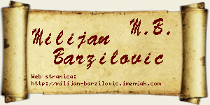 Milijan Barzilović vizit kartica